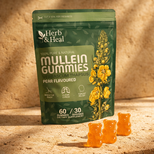 Herb & Heal 5-in-1 Mullein Gummies for smokers lung cleanse and detox