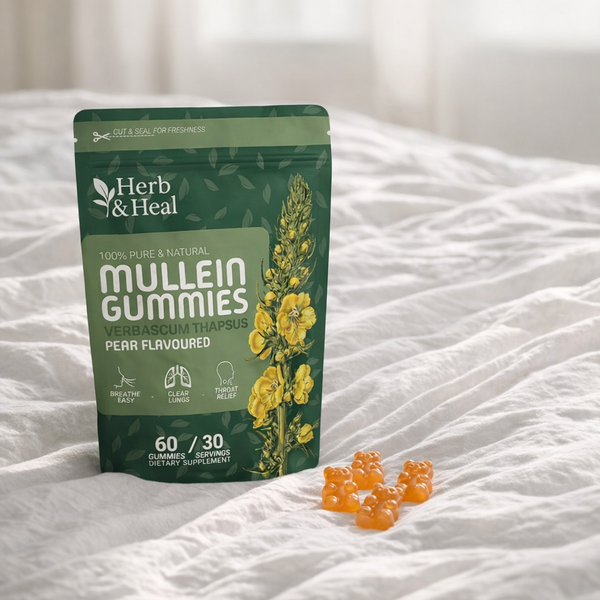 Herb & Heal Mullein Gummies 5-in-1 for lung health and respiratory support