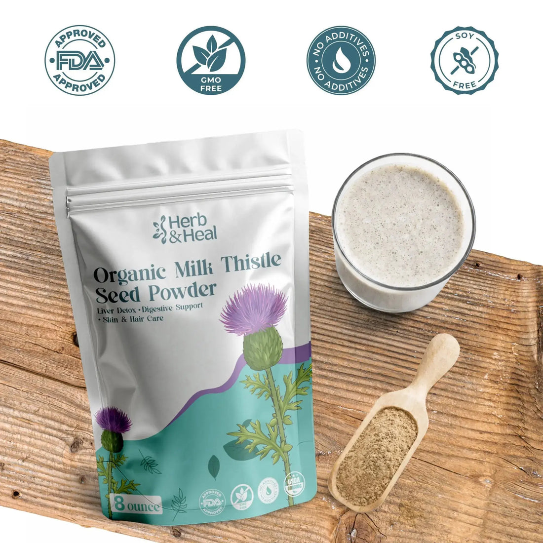 Organic milk thistle seed powder for liver support