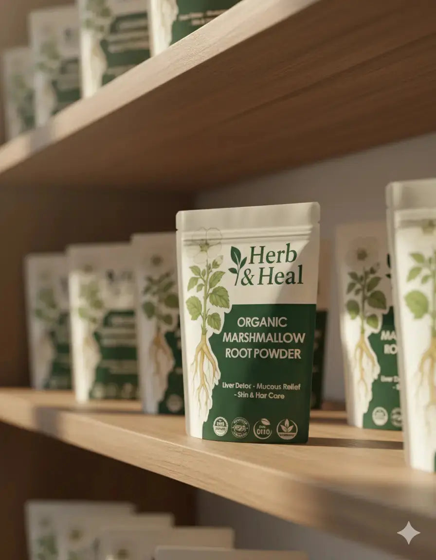 Organic marshmallow root powder for hair, skin and tea