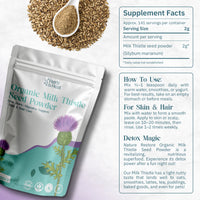 Milk thistle seed powder supplement facts label