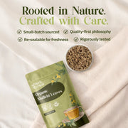 Organic mullein leaf tea packaging back label