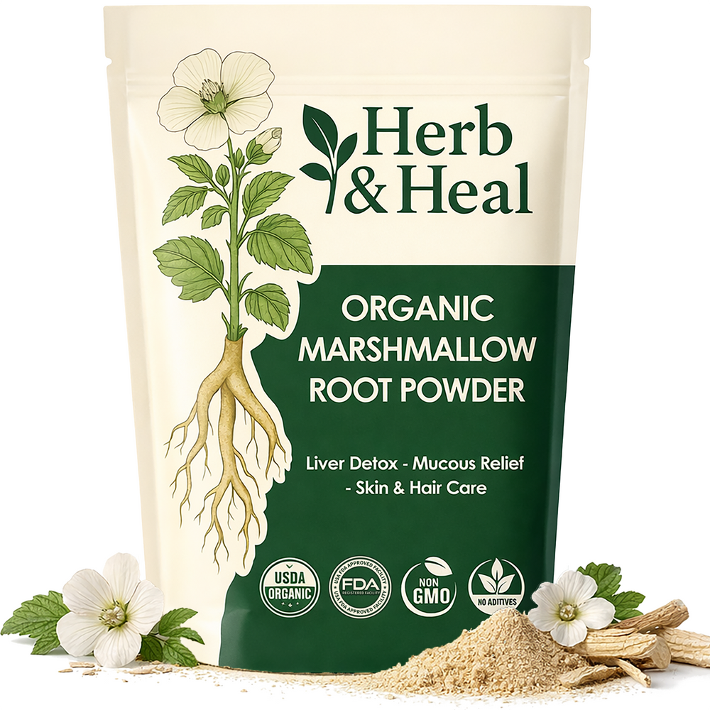 Herb & Heal organic marshmallow root powder pouch