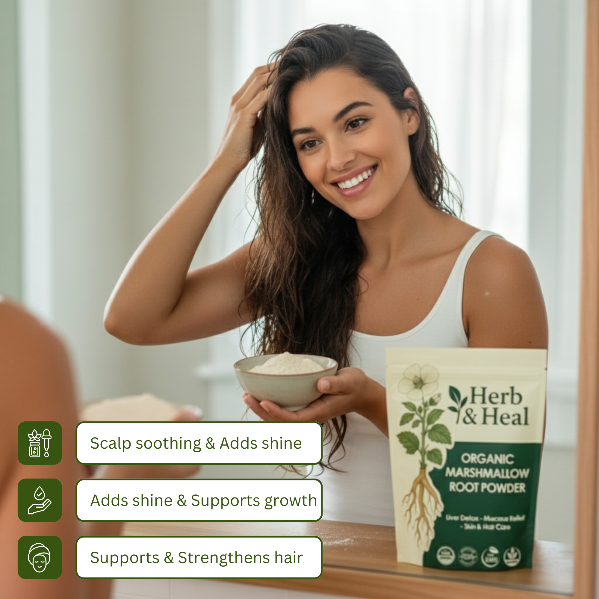Organic Marshmallow Root Powder | Althaea Officinalis Herb | Dried Marshmellow Root for Tea, Hair & Skin, DIY Remedies, Digestive & Liver Support | Non-GMO, Vegan (8 Ounce)
