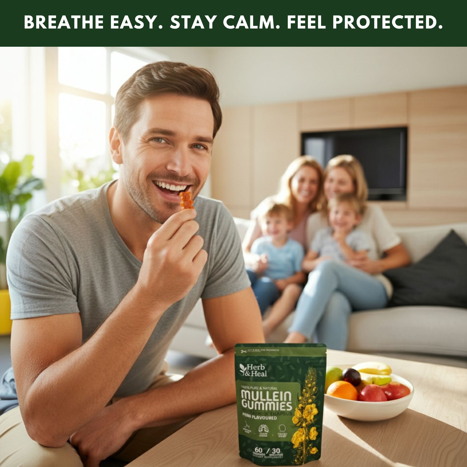 Mullein Gummies for Lungs | Herbal Lung Cleanse & Detox Support | Blend of Mullein Leaf Extract, Ashwagandha, Bromelain & Quercetin for Breathing & Mucus Relief | 60 Gummies